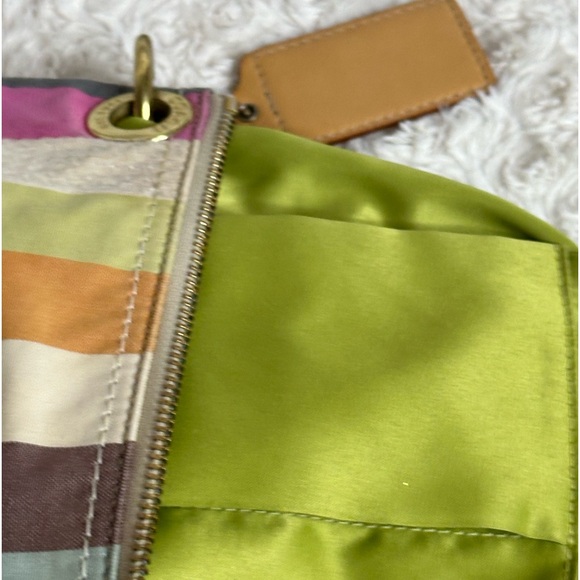 COACH POPPY LEGACY STRIPE HIPPIE SHOULDER BAG 19025 MULTICOLOR - Picture 6 of 15